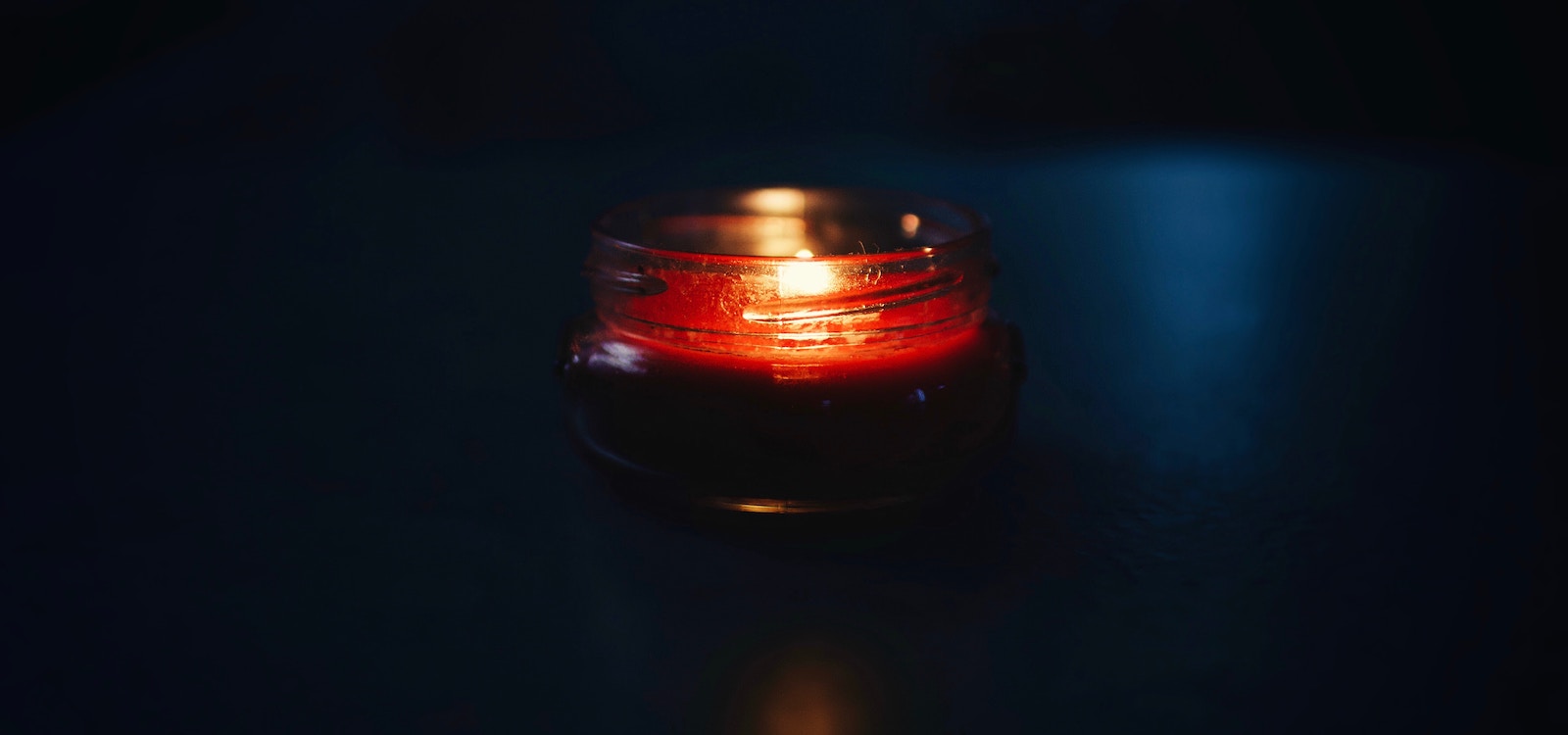 Beautiful candle in the dark